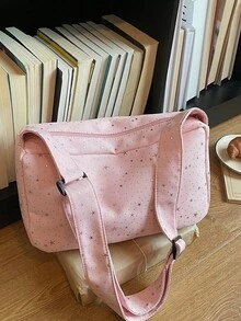 Star Pattern Handbag, Fashion Chic Versatile Commuter Shoulder Crossbody Bag For Women - Berwarna merah muda - View 7