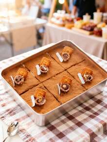 Stainless Steel Rectangular Baking Pan, Square, Non-Stick, Durable, Suitable For Tiramisu, Lasagna And Desserts - View 3