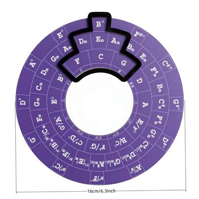 Large (16cm Diameter) Double-Sided Chord Circle & Musical Notation Circle, Chord Wheel, Suitable For Music Beginners And Creators To Quickly Understand Chord And Scale Patterns, Applicable For Piano, Guitar, Violin And Other Instruments