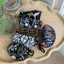 刺绣蓝牙耳机保护套，口红化妆包，旅行钥匙扣收纳袋，零钱包耳机包，带挂环 - 彩色 - 查看 9