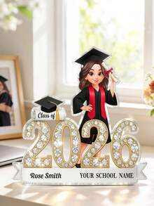 Placa de acrílico personalizada - Adecuada como regalo de graduación, regalo de graduación, recuerdo - Tarjeta de graduación personalizada - Ver 5
