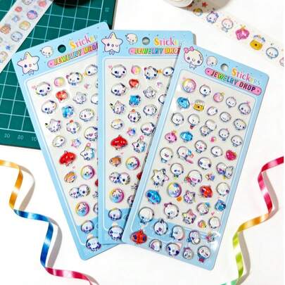 3D Laser Engraved Crystal Sticker Decals, Suitable For Children's Scrapbooks And Diaries, Also For Decorating Phones, Laptops, Luggage, Water Bottles, Skateboards, Notebooks And Guitars. Great For Daily Use, Children's Birthday Gifts, Back To School Supplies, Travel Accessories, And Teen Room Decor.