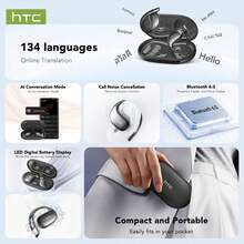 HTC NE57 開耳式 AI 智慧耳機，支援 134 種語言，配備 HD 電量顯示與清晰音質，24 小時長效續航，適合運動、遊戲、辦公等場景 - 查看 7
