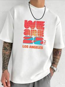 2026 World Cup Los Angeles Wave Pattern Text Logo Printed Design,  Official Licensed, 100% Cotton Men's T-Shirt, Soft And Comfortable Short-Sleeved Shirt For Summer - 黑色 - 查看 2