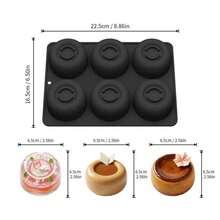 Khuôn làm bánh mousse tròn 6 ngăn, bằng silicon chịu nhiệt, chống dính, dễ lấy bánh ra, thích hợp làm các món tráng miệng mousse, thạch, pudding, sô cô la và các món ăn nhẹ khác, dành cho người làm bánh tại nhà và những người yêu thích tự làm món tráng miệng. - Nhiều màu - Xem 11