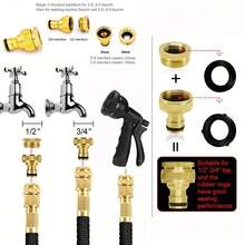 Bộ vòi phun nước đa năng có thể thu gọn được nâng cấp, súng phun áp lực cao có thể điều chỉnh, tất cả trong một để vệ sinh nhà bếp, sân vườn, xe hơi, điều khiển lưu lượng nước dễ dàng, rửa nhẹ nhàng trái cây/rau củ/bát đĩa, áp lực mạnh mẽ để rửa sạch bụi bẩn và mảnh vụn, giúp việc nhà trở nên hiệu quả và rảnh tay hơn. - Sản phẩm mới bán chạy nhất - Xem 5
