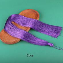 2 buah Rumbai Ekstra Panjang 50cm - Liontin Sutra Besar untuk Kostum Tari DIY, Dekorasi Pakaian & Alat Musik, Rumbai Pedang Tradisional untuk Pembuatan Perhiasan & Kerajinan Tangan - Rumbai sepanjang 50 cm - View 12