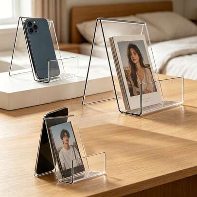 Kệ sách acrylic, giá trưng bày trong suốt, kệ để bàn, giá đỡ điện thoại, kệ sách trong suốt cho cửa hàng, thư viện, giá trưng bày sách.