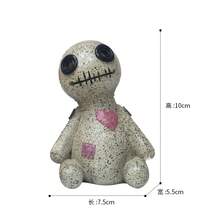 Cute Doll Desktop Ornament, Creative Home Living Room Entrance Decoration, Resin Craft Decoration - 雙心頭毒娃B淺棕 - 查看 8