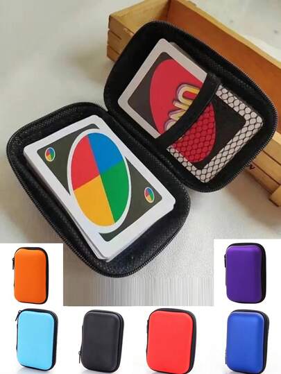 1 Hộp đựng thẻ bài UNO màu đen, vỏ bọc thẻ bài, bảo vệ thẻ bài Poker Tam Quốc, túi đựng cáp dữ liệu, túi vuông có khóa kéo, thích hợp để đựng thẻ bài, tai nghe/cáp, son môi/mỹ phẩm, món quà tuyệt vời cho sinh nhật, lễ trưởng thành, ngày lễ.