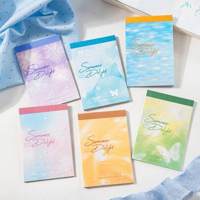 30pcs Refreshing Solid Color Tie Dye Scrapbooking Papers, DIY Decoration Backing Paper, Holiday Gift, Handmade Collage Material, Personalized Scrapbook Planning Creative School Stationery