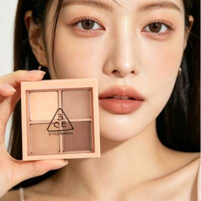 3CE 1pc Oat Latte All Matte Eyeshadow Palette , Mini Size Soft Matte Finish Eye Makeup Blendable Texture Natural Daily Look For Women Mom Wife Sister Teen Girl Friend K-Beauty Makeup