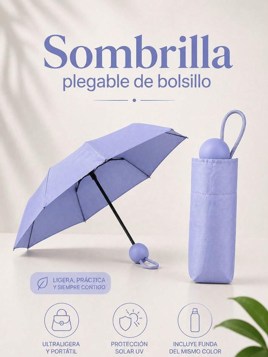 Mini Capsule Umbrella Pocket Portable Folding Umbrella Business 19 Inch - Lilac Purple - View 1