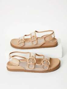 Women Sofie Flat Sandal Comfortable Summer Outdoor Casual Sandals - 裸色 - 查看 3