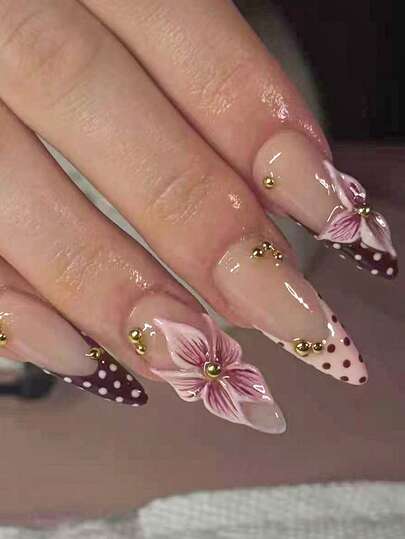 10pcs Handmade Short False Nails, Artificial Nails, Short Pressed Nails, Handmade Nails, Summer Short Style