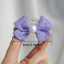1pc Purple Bow Hair Clip, Cute Small Side Claw Clips, Forehead Clips, Women's Bangs Clips, Bow Hair Accessories, Ponytail Clips, Sweet Hair Claw Suitable For Daily And Holiday Wear,Festival,Party - Purple - View 5