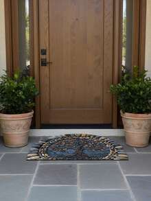 1pc Life Tree Pattern Welcome Mat - Washable, Non-Slip, Silicone Backed, Suitable For Porch/Living Room/Bedroom/Bathroom/Office And Outdoor Decor - Tree Of Life - View 6