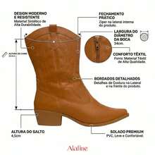 Women's Western Cowboy Boot Pointed Toe Mid-Calf 02.01 - 駝色 - 查看 5