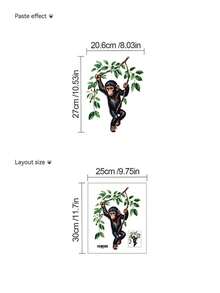 1pc 2D Cartoon Monkey Wall Sticker, Vinyl Material With Adhesive Backing, Suitable For Various Scenarios Like Bedroom, Living Room, Refrigerator, Also Can Be Given As A Gift To Friends - Wall Stickers - View 9