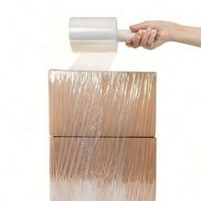 1 Roll 300m PE Stretch Wrap Film With Handle, Suitable For Home, Kitchen And Industrial Use, Perfect For Box Sealing And Packaging - Clear - View 5