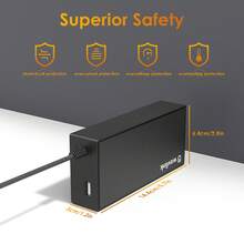 Cargador universal de 112W para portátil con USB C, cargador rápido de 100W PD, adaptador de corriente con salida USB A de 12W, cargador portátil para la mayoría de portátiles, tabletas, teléfonos y talla grande con USB-C - Tipo de Enchufe A USA (110-127V) - Ver 7