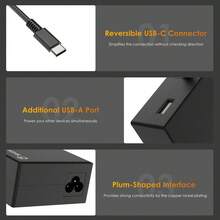 Cargador universal de 112W para portátil con USB C, cargador rápido de 100W PD, adaptador de corriente con salida USB A de 12W, cargador portátil para la mayoría de portátiles, tabletas, teléfonos y talla grande con USB-C - Tipo de Enchufe A USA (110-127V) - Ver 4