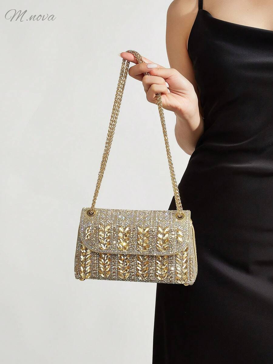 Shiny,Glitter Bling Glamorous,Elegant,Exquisite,Quiet Luxury Evening Bag For Party,Wedding, Prom, Dinner/Banquet, Matching With Wedding Dresses,Formal Dresses, Prom Dresses, Birthday Dresses - Gold - View 1