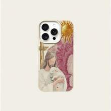 1 pieza Funda de teléfono suave y protectora de material TPU con patrón de luz cálida de guardián religioso, compatible con iPhone 17 Pro Max/17/16 Pro Max/15/13/12/11, S20 FE/A15/S24/A55, Note 11/Note 12/Note 13 Pro, cobertura completa y anti-caída - Blanco - Ver 5