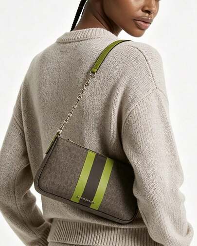 Michael Kors Bolso de hombro elegante MK Empire para mujer, estilo hobo, con cremallera.