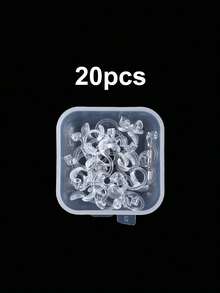 10/20 piezas de respaldos transparentes para aretes, respaldos de goma seguros para orejas caídas, componentes convertidores de hallazgos de aretes - transparente - Ver 9