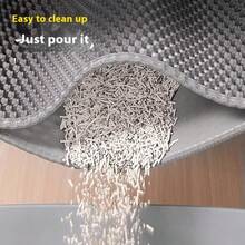 1pc Grey Cat Litter Mat, Small Size Litter Box Mat, Anti-Splash Anti-Tracking, Large Double-Layer EVA Material, Filtration Washable Leak-Proof Litter Mat, Convenient Cleaning, Multiple Sizes Available, Pet Cat Litter Mat - Grey - View 9