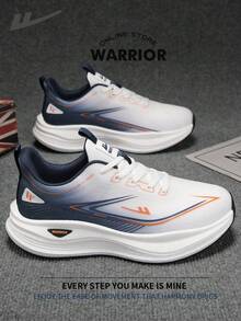 Warrior Fashionable Retro Men's Sports ShoesSpring And SummerComfortable Running Shoes Modest Style Casual Yet Sleek Sneakers Applicable Throughout The Year Wear-Resisting All-Day Wear Training Sneakers Soft Sole - White/Navy - View 1