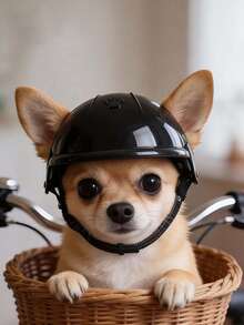 Motorcycle Dog Helmet, Outdoor Bicycle Pet Helmet, Cat Helmet, Motorcycle Accessories, Outdoor Small Dog Helmet, Dog Daycare, Dog Supplies, Cat Supplies, Motorcycle Dog Helmet, Puppy Helmet, Motorcycle Dog Helmet With Ear Holes, Head Protection - Multicolor - View 6