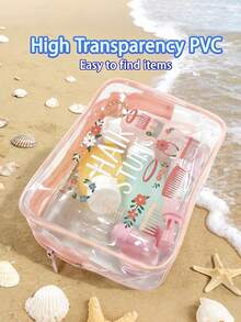 PVC髮飾盥洗包 化妝收納旅行袋 拉鍊開合輕量耐曬 女款女孩化妝盥洗收納包 便攜化妝包 易清潔設計 時尚美觀 耐褪色材質 旅行必備 度假夏季 開學學生用品 學校盥洗包 防水盥洗包 - 彩色 - 查看 8