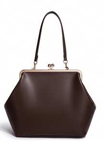 Large Size Women's Fashion Brand Style Metal Frame Shell Handbag, Classic Stylish Elegant Shoulder Bag - Multicolor - View 12