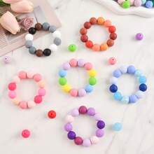 150Pcs Silicone Beads For Keychain Making Kit 15mm 30 Colors Loose Round Rubber Silicone Focal Beads For Pens, Necklace Bracelet Making Kit, Jewelry, Art, Crafts, DIY - Màu xanh dương - 150 chiếc - Xem 3