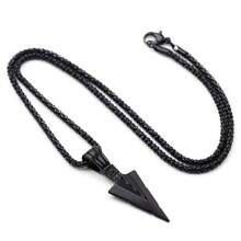 1 Dây chuyền nam hình mũi tên tam giác thời trang, phụ kiện phong cách Punk dành cho nam giới, quà sinh nhật cho bạn trai. - màu đen - Xem 2