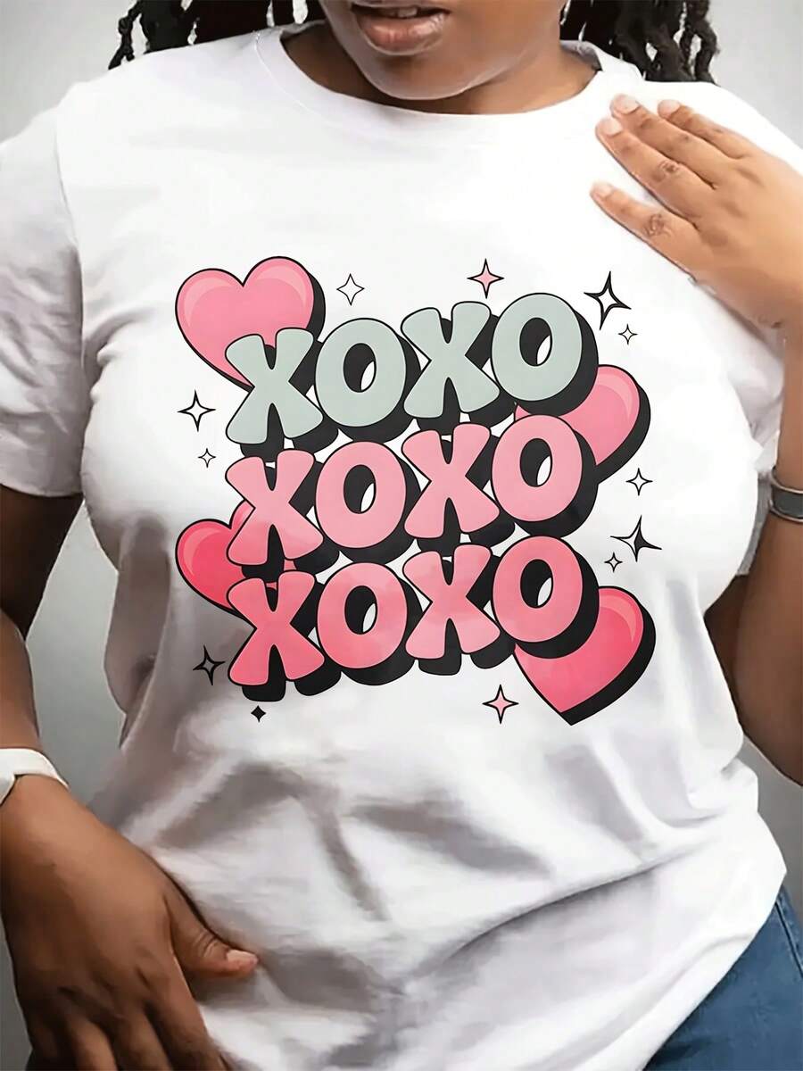 Camiseta casual de moda cuello redondo de las mujeres | Sved corto, tejido estirable ligero, patrón geométrico, adecuado para el uso Dailpor, regalo para amigos y familia
