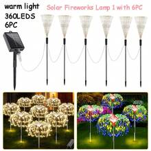 6pcs 480/360 LED Solar Firework Lights, 1-To-6 Solar Outdoor Decorative Lights, Solar Garden Lights, Solar Outdoor Decor, Functional Solar Yard Lights Suitable For Garden Design, Perfect For Garden Decor And Outdoor Landscaping - Solar-powered Fireworks 1-to-6 - View 14