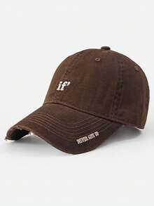 1 pieza Gorra de béisbol versátil y de alta calidad para mujer, con bordado de letra lateral, protección solar de moda, estilo callejero casual y vintage, ala curva, adecuada para vacaciones, playa, ciclismo, días festivos, viajes - A - Ver 14