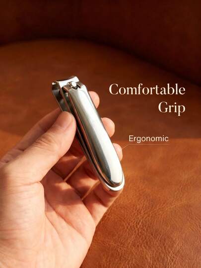 Ergonomic Lever-Style Nail Clipper, Non-Slip Matte Black Handle, Easy To Trim, Medical Grade Stainless Steel Blade, Suitable For Elderly Care And Household Use, Essential Hygiene Item