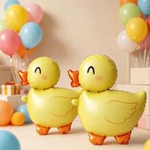 2pcs Cartoon Yellow Duck Shaped Aluminum Foil Balloons - Birthday Party/1st Birthday Celebration/Photography Props Decoration Balloons - View 2