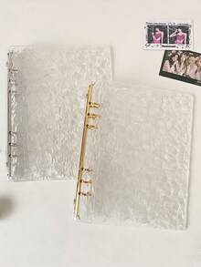 Album ảnh acrylic cao cấp khổ A5 họa tiết sóng nước, khung ảnh vàng, 10 trang với 4 khe đựng ảnh, thích hợp để sưu tập thiệp chúc mừng tốt nghiệp, ảnh gia đình và trưng bày. - Một cỡ - Xem 10