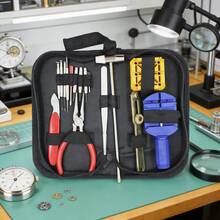 16Pcs Watch Repair Tool Kit, Watch Link Removal Kit With Carrying Case, Link Pin Remover Case Opener Spring Bar Remover, Watch Battery Replacement Tool Set For Quartz Mechanical Wrist Watch Repair - 16-piece Cloth Bag Set - View 1
