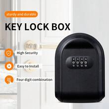 1 pieza Caja de para llaves impermeable para exteriores, caja de llaves montada en la pared con contraseña de 4 dígitos reseteable, caja de almacenamiento de llaves de gran capacidad, duradera y a prueba de manipulaciones, adecuada para propiedades de alquiler, garajes domésticos, intermediarios, oficinas y del hogar en interiores y exteriores - Multicolor - Ver 7