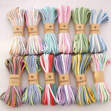 100厘米/39.3英寸长，4毫米/0.15英寸直径彩色棉芯绳，DIY手工材料，渐变色染色棉绳 - A - 查看 3