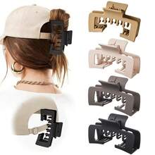 4pcs/Set Large Multipurpose Hair Clips, Minimalist Classic Design, Smooth Texture, Secure Grip, Anti-Slip Teeth, Suitable For Thick Hair, Ideal For Baseball Caps, Beach, Casual Outings, Indoor Leisure, And Universal Holiday Gifts - Hat Square Claw - View 10