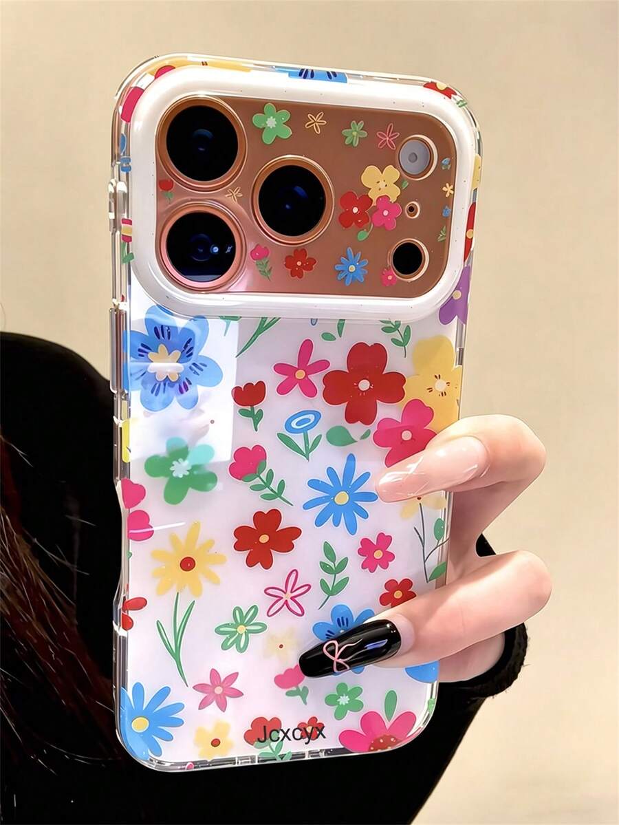 Custodia per telefono con motivo floreale a dopamina carino in stile Y2K, adatta per iPhone 17 Pro Max, 17 Pro, 17, 16 Pro Max, 16 Pro, 16, 15 Pro Max, 15 Pro, 14 Pro Max, 14 Pro, 13, custodia per telefono artistica e carina con protezione per la fotocamera, regalo per donne