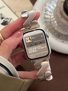 1pc Stainless Steel Mesh Strap Compatible With Apple Watch As A Gift For Students Returning To School - Beige - View 9