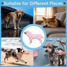 1 pieza Bata de baño con diseño de dinosaurio lindo para mascotas, de secado rápido y súper absorbente, disponible en múltiples tallas para perros pequeños, medianos y grandes, con correa ajustable, apta para uso diario en el hogar, disponible en varios colores - Multicolor - Ver 8